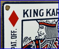 Vintage King Kard Overalls Porcelain Sign Gas Station Motor Oil Card Poker Finks Vintage King Kard Overalls Porcelain Sign Gas Station Motor Oil Card Poker Finks