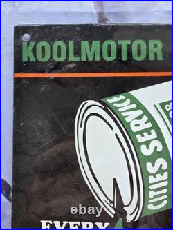 Vintage Koolmotor Motor Lubrication Porcelain Sign 10×9