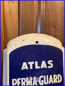 Vintage LG Atlas Perma-Guard Antifreeze Motor Oil Gas Thermometer Sign Works