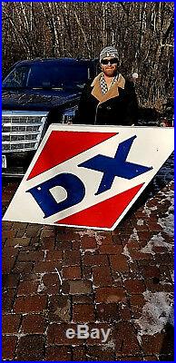 Vintage LG Porcelain DX Motor Oil Gas Gasoline Sign D-X Service Station 83x50