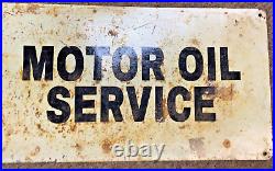 Vintage LION MOTOR OIL SERVICE Metal Sign 32 x 11-1/2 (735)