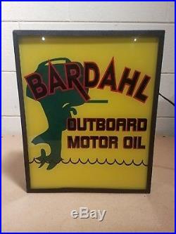 Vintage Light Up Advertising Sign Bardahl Outboard Motor Oil Dealership Sign