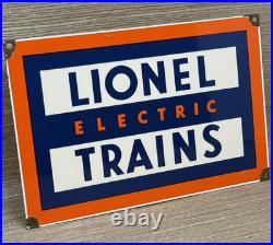 Vintage Lionell Electric Trains Porcelain Sign Gas Station Motor Oil Rail Road