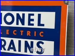 Vintage Lionell Electric Trains Porcelain Sign Gas Station Motor Oil Rail Road