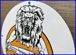 Vintage Lions Drag Strip Porcelain Sign Track Race Gas Station Motor Oil Pump Vintage Lions Drag Strip Porcelain Sign Track Race Gas Station Motor Oil Pump