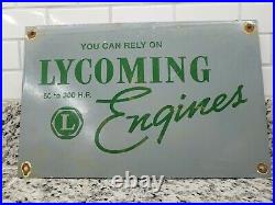 Vintage Lycoming Engines Porcelain Sign Gas Motor Oil Service Aircraft Parts