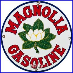 Vintage Magnolia Gasoline Porcelain Sign Gas Station Pump Motor Oil Service Vintage Magnolia Gasoline Porcelain Sign Gas Station Pump Motor Oil Service