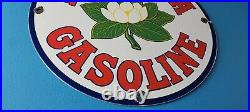 Vintage Magnolia Gasoline Sign Gas Motor Oil Pump Plate Porcelain Sign