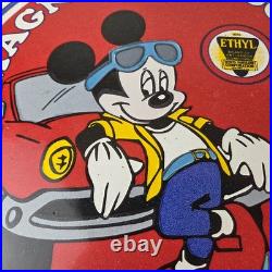 Vintage Magnolia Gasoline Sign Mickey Mouse Gas Motor Oil Pump Porcelain Sign