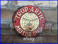 Vintage Manhattan Motor Oils Porcelain Gas Station Fuel Motor Oil Door Sign 6