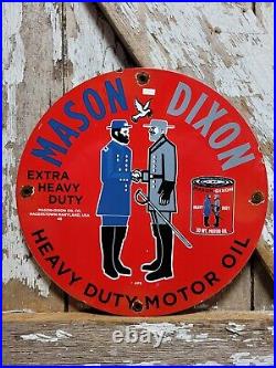 Vintage Mason Dixon Porcelain Sign 1954 Diesel Fuel Gas Station Motor Oil Garage