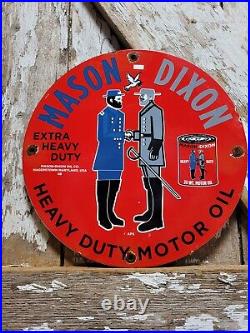 Vintage Mason Dixon Porcelain Sign 1954 Diesel Fuel Gas Station Motor Oil Garage