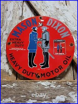 Vintage Mason Dixon Porcelain Sign 1954 Diesel Fuel Gas Station Motor Oil Garage