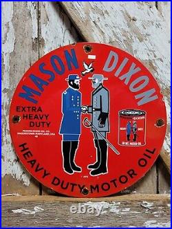 Vintage Mason Dixon Porcelain Sign 1954 Diesel Fuel Gas Station Motor Oil Garage