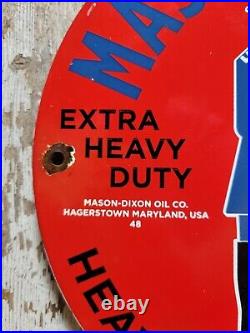 Vintage Mason Dixon Porcelain Sign 1954 Diesel Fuel Gas Station Motor Oil Garage