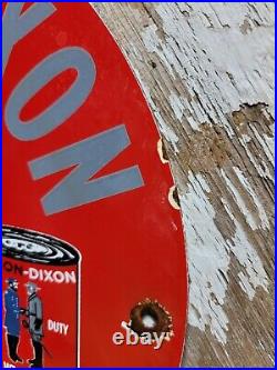 Vintage Mason Dixon Porcelain Sign 1954 Diesel Fuel Gas Station Motor Oil Garage