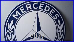 Vintage Mercedes Benz Porcelain Sign Gas Motor Oil Station Pump Plate Ad Rare