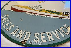 Vintage Mercury Kiekhaefer Porcelain Sign, Gas Station, Pump Plate, Motor Oil