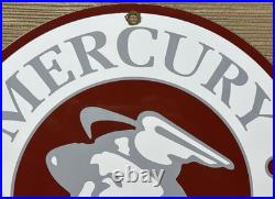 Vintage Mercury Motors Sales & Service Porcelain Dealership Sign Motor Oil Gas
