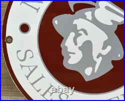 Vintage Mercury Motors Sales & Service Porcelain Dealership Sign Motor Oil Gas