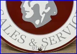 Vintage Mercury Motors Sales & Service Porcelain Dealership Sign Motor Oil Gas