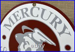 Vintage Mercury Motors Sales & Service Porcelain Dealership Sign Motor Oil Gas