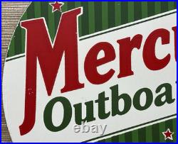 Vintage Mercury Outboards Porcelain Dealership Sign Sales Service Motor Oil Gas