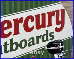 Vintage Mercury Outboards Porcelain Dealership Sign Sales Service Motor Oil Gas