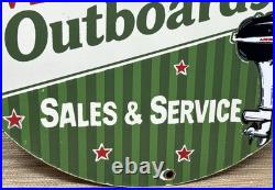 Vintage Mercury Outboards Porcelain Dealership Sign Sales Service Motor Oil Gas