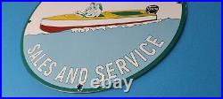 Vintage Mercury Outboards Porcelain Marine Boat Gasoline Motors Sales Sign