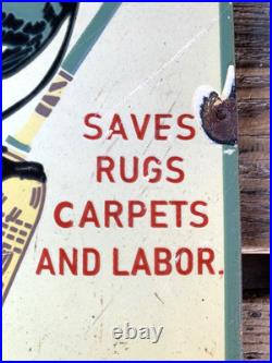 Vintage Merkle's Blue-j Brooms Motor Oil Porcelain Service Pump Station Gas Sign