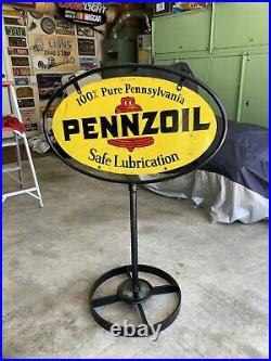 Vintage Metal Ring Only For Pennzoil Motor Oil Lollipop Sign 18x 31