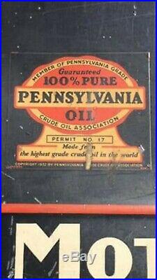 Vintage Metal veedol motor oil sign Pennsylvania antique old rare original