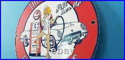 Vintage Mobil Gasoline Porcelain Gas Motor Oil Pegasus Friendly Chevrolet Sign