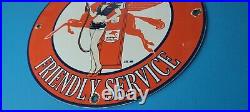 Vintage Mobil Gasoline Porcelain Gas Motor Oil Pegasus Friendly Service Sign