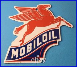 Vintage Mobil Gasoline Sign Pegasus Motor Oil Gas Pump Porcelain Sign