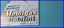 Vintage Mobil Gasoline Sign Pegasus Porcelain Motor Oil Gas Pump Sign