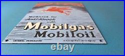 Vintage Mobil Gasoline Sign Pegasus Porcelain Motor Oil Gas Pump Sign