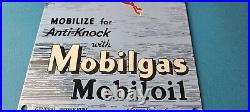 Vintage Mobil Gasoline Sign Pegasus Porcelain Motor Oil Gas Pump Sign