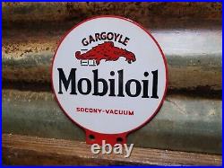 Vintage Mobil Lubester Sign Motor Oil Gas Station Service Pump Topper Mobiloil