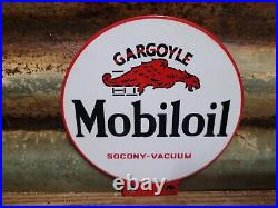 Vintage Mobil Lubester Sign Motor Oil Gas Station Service Pump Topper Mobiloil