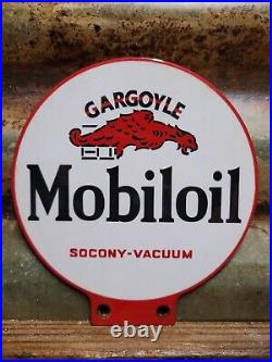 Vintage Mobil Lubester Sign Motor Oil Gas Station Service Pump Topper Mobiloil