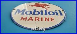 Vintage Mobil Marine Porcelain Pegasus Gas Motor Oil Service Station Pump Sign