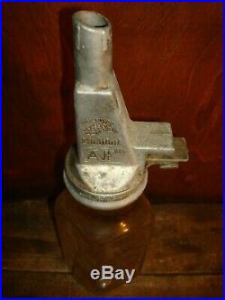 Vintage Mobil Motor Oil Can Bottle Filpruf Gargoyle Sign Bottle