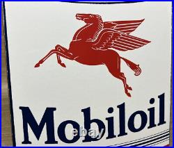 Vintage Mobil Motor Oil Can Porcelain Sign Gas Station Mobiloil Peggy Socony Vintage Mobil Motor Oil Can Porcelain Sign Gas Station Mobiloil Peggy Socony