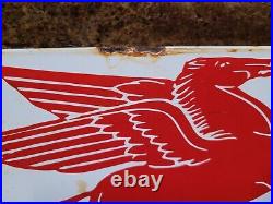 Vintage Mobil Porcelain Sign Old Gas Station Motor Oil Service Garage Pegasus 12