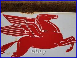 Vintage Mobil Porcelain Sign Old Gas Station Motor Oil Service Garage Pegasus 12