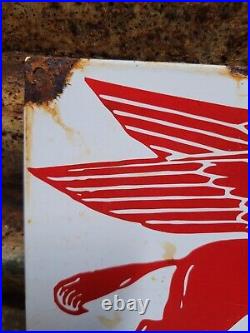 Vintage Mobil Porcelain Sign Old Gas Station Motor Oil Service Garage Pegasus 12