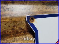 Vintage Mobil Porcelain Sign Old Mobilgas Special Gas Pump Shield 12 Motor Oil