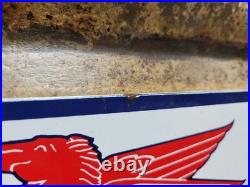Vintage Mobil Porcelain Sign Old Mobilgas Special Gas Pump Shield 12 Motor Oil